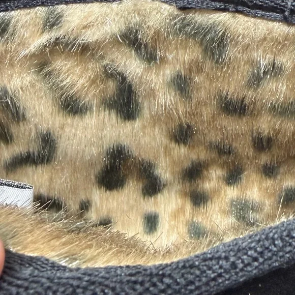 Juicy Couture Black Suede Boots Silver Sequin Juicy back faux fur lined Size 8 - Picture 9 of 12